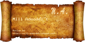 Mill Adeodát névjegykártya